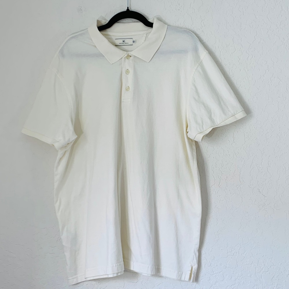 Arturo Calle Polo Shirt Men XXL Cream Preppy Resort Light Academia Quiet Luxury